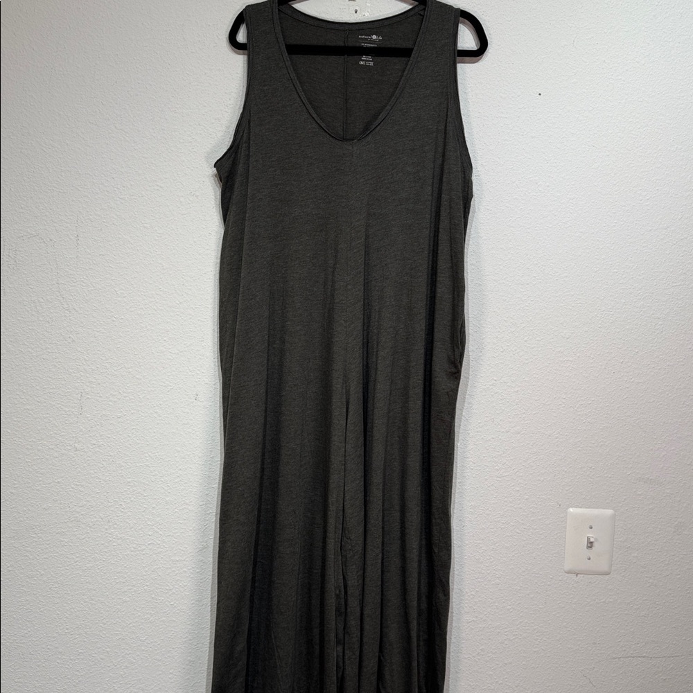 NATURAL LIFE Charcoal Gray Maxi Jumpsuit one size - Picture 3 of 12